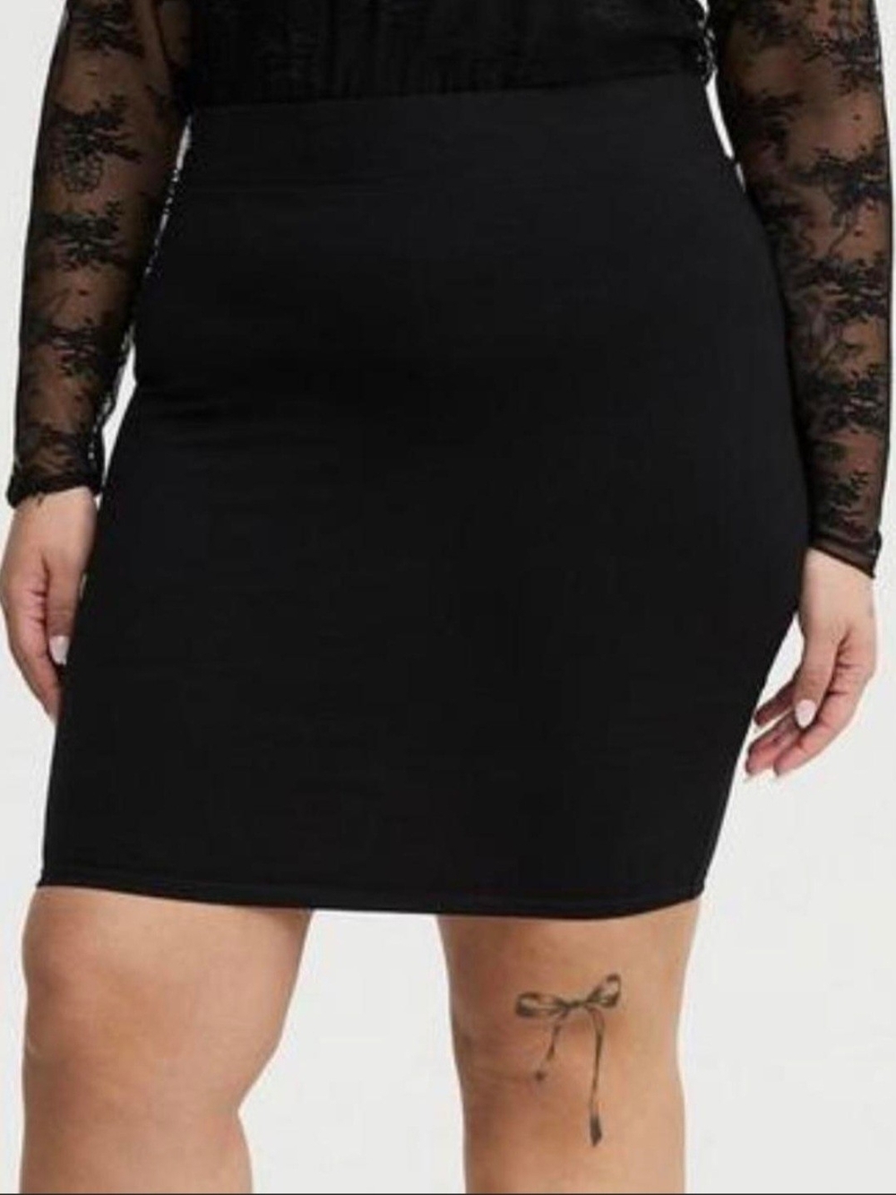 Torrid Classic Black Bodycon Mini Skirt Soft Cotton Stretch Knit Fabric Pull On